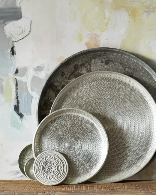 Round Green Marble Tray