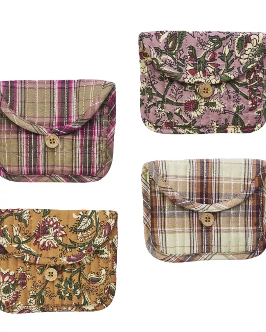 Madame Stoltz - Porte-monnaie matelassé en coton