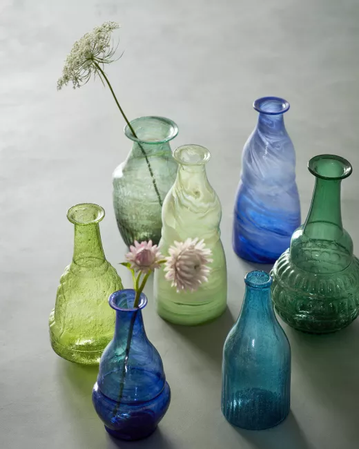 Vaas van gerecycleerd glas