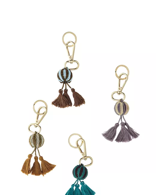 Madame Stoltz - Porte-clés rond avec perles