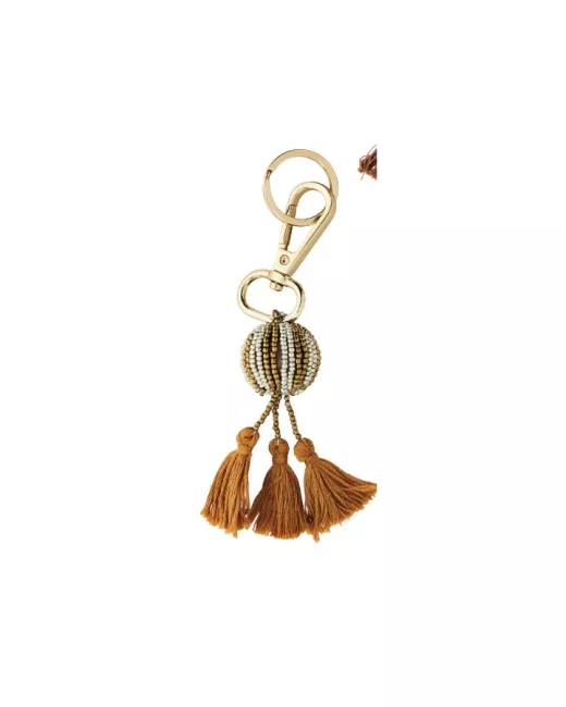 Madame Stoltz - Porte-clés rond avec perles