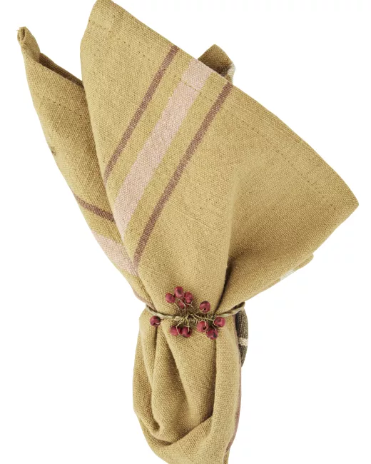 Madame Stoltz - Rond de serviette en fer avec perles