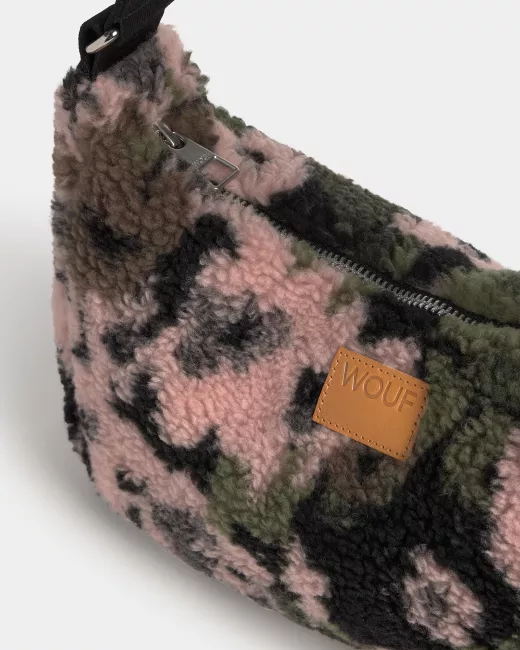 100% recycled half moon crossbody bag