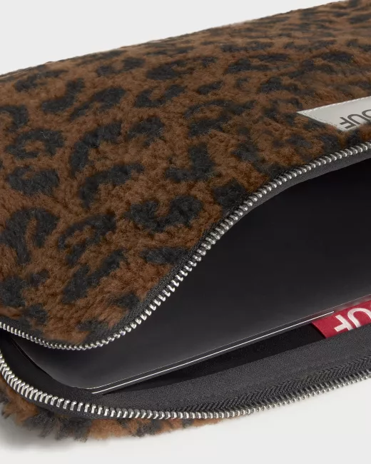 Housse pour ordinateur portable en polaire sherpa