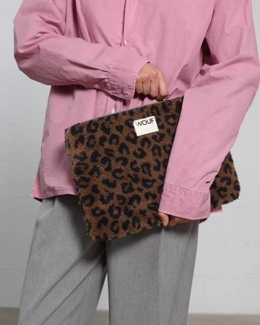 Housse pour ordinateur portable en polaire sherpa