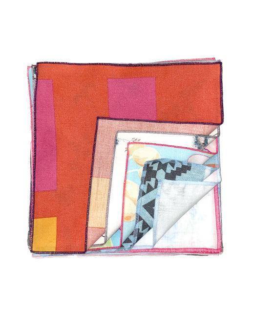 Set of 20 upcycled fabric handkerchiefs