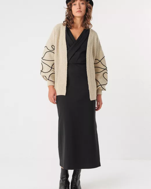 Organic cotton knit cardigan ELIXANE