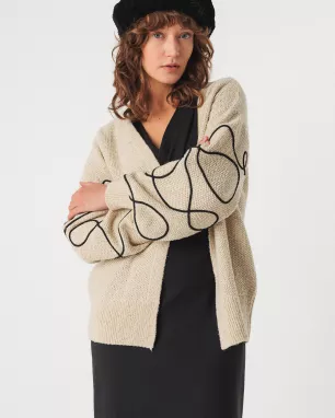 Organic cotton knit cardigan ELIXANE Organic cotton knit cardigan ELIXANE