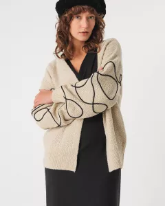 Recycled cotton knit cardigan ELIXANE