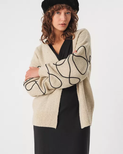 Organic cotton knit cardigan ELIXANE