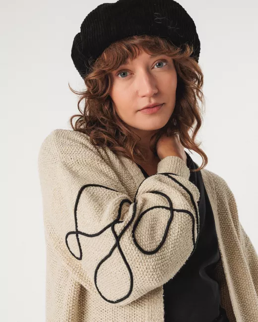 Organic cotton knit cardigan ELIXANE