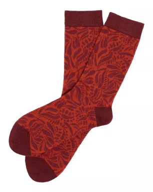 Organic cotton patterned socks FIRED BRICK