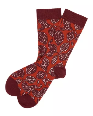 Organic cotton patterned socks FIRED BRICK