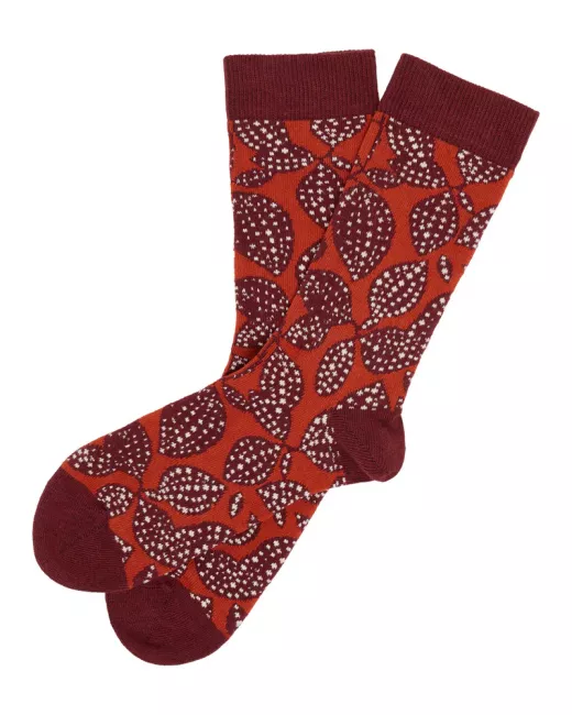 TRANQUILLO - Chaussettes FIRED BRICK en coton bio à motif
