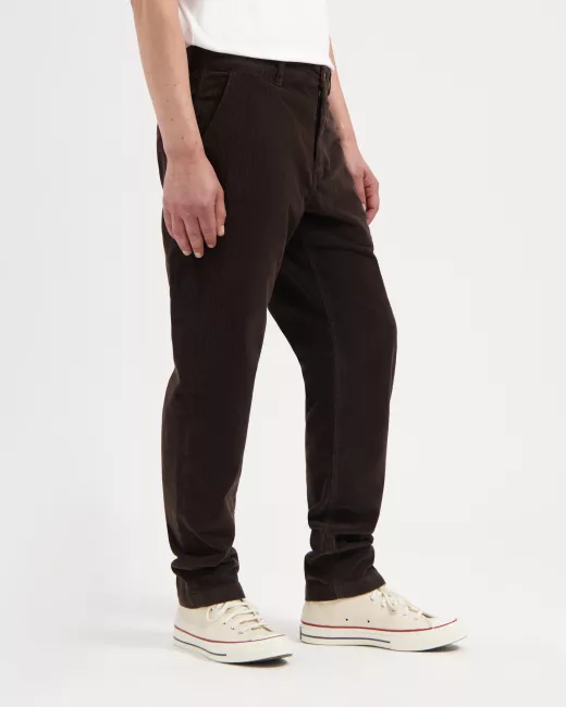 KUYICHI - Pantalon chino taupe en velours côtelé DARREN