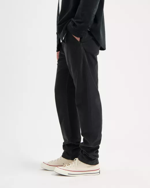 KUYICHI - Pantalon chino taupe en velours côtelé DARREN