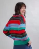 BRAVA - Pull en coton bio à rayures multicolores