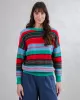 BRAVA - Pull en coton bio à rayures multicolores