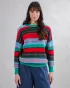 Pull en coton bio à rayures multicolores