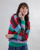 BRAVA - Pull en coton bio à rayures multicolores
