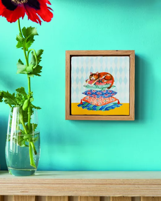 Handcrafted decorative ceramic tiles 10x10cm