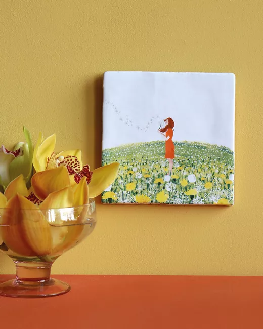 Handcrafted decorative ceramic tiles 10x10cm