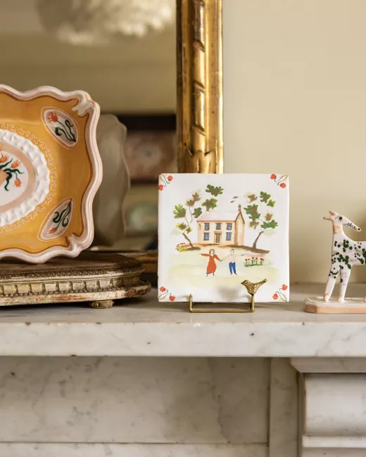 Handcrafted decorative ceramic tiles 10x10cm