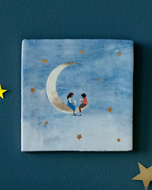 Handcrafted decorative ceramic tiles 10x10cm