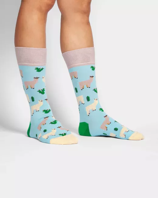DillySocks - Chaussettes colorées avec motif Alpaca Gang