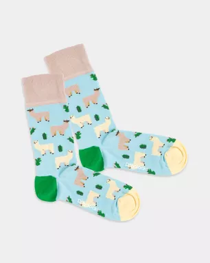 DillySocks - Chaussettes colorées avec motif Alpaca Gang DillySocks - Chaussettes colorées avec motif Alpaca Gang