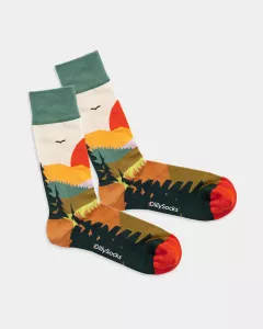 Chaussettes colorées avec motif - Forest Sunset Chaussettes colorées avec motif - Forest Sunset