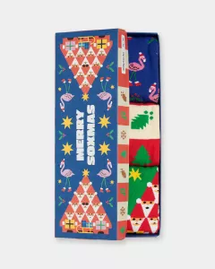 Box 3 pairs of Colourful patterned socks - Christmas Season