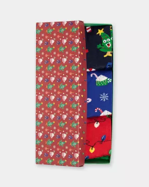 Doos met 3 paar paren Kleurrijke sokken met motief - Christmas Season Doos met 3 paar paren Kleurrijke sokken met motief - Christmas Season