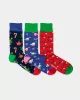 Box 3 pairs of Colourful patterned socks - Christmas Season