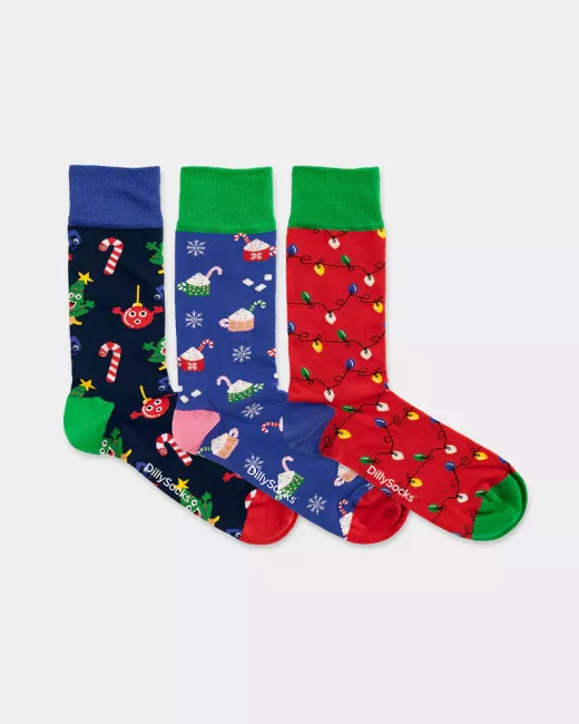 Box 3 pairs of Colourful patterned socks - Christmas Season