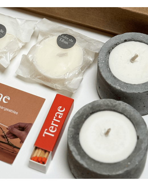 TERRAE –Coffret cadeau – Les bougeoirs & leurs recharges