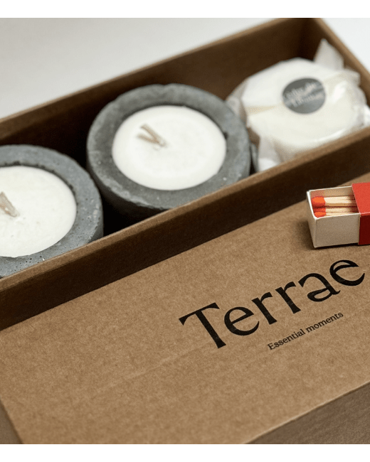 TERRAE –Coffret cadeau – Les bougeoirs & leurs recharges