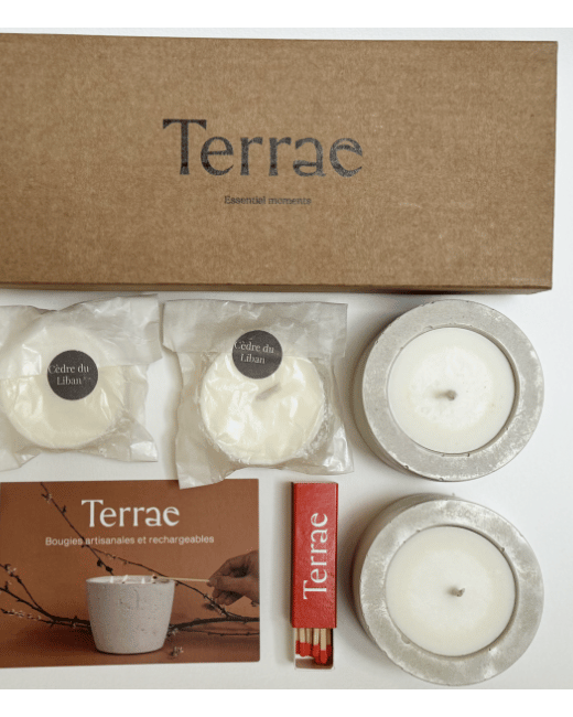 TERRAE –Coffret cadeau – Les bougeoirs & leurs recharges