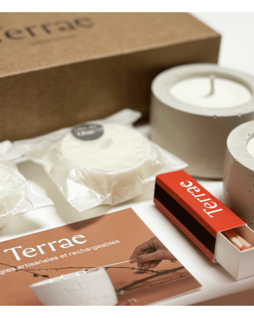 TERRAE –Coffret cadeau – Les bougeoirs & leurs recharges