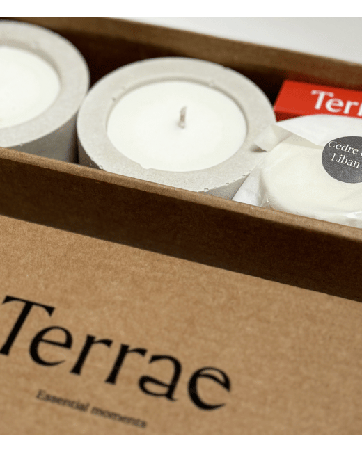 TERRAE –Coffret cadeau – Les bougeoirs & leurs recharges