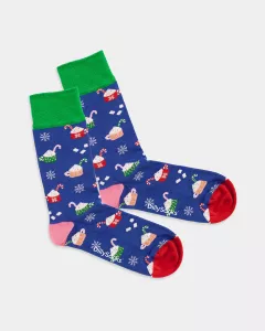 DillySocks - Chaussettes colorées avec motif Christmas Latte
