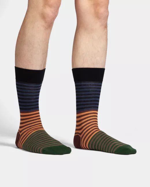DillySocks - Chaussettes colorées avec motif Earthy Stripes