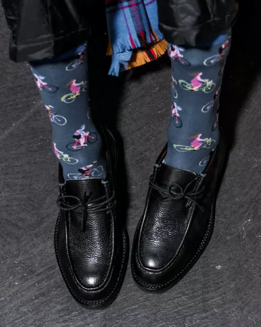 Colourful patterned socks - Blue Bike