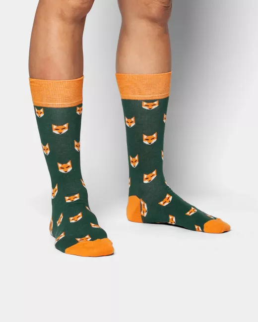 DillySocks - Chaussettes colorées avec motif Fossiled Fox