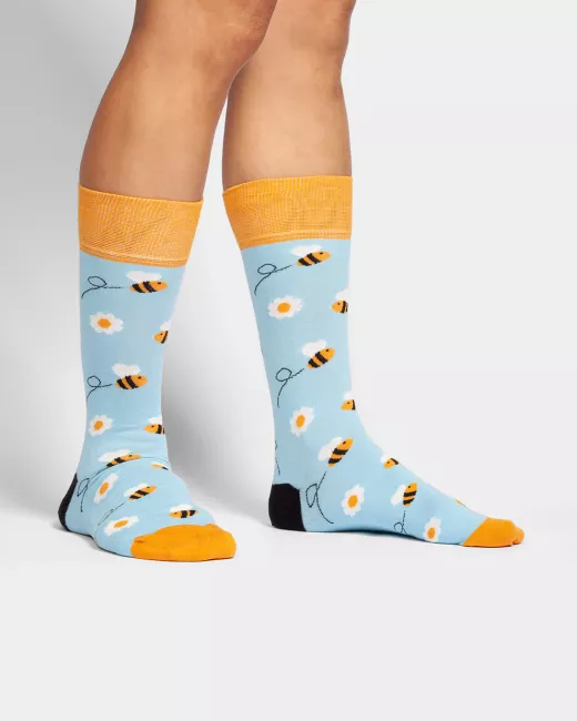 DillySocks - Chaussettes colorées avec motif Busy Bees