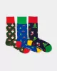 DillySocks - Box de 3 paires de Chaussettes colorées avec motif - Holiday Magic