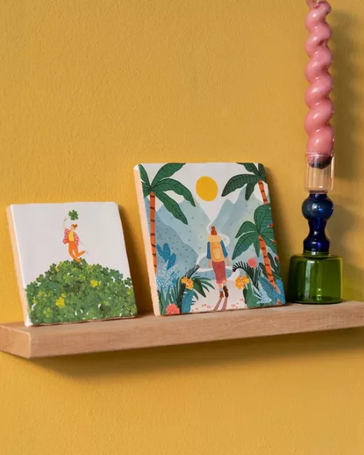 Handcrafted decorative ceramic tiles 10x10cm