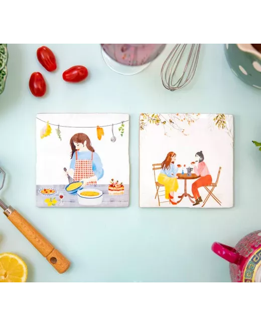 Handcrafted decorative ceramic tiles 10x10cm