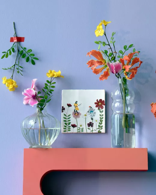 Handcrafted decorative ceramic tiles 10x10cm