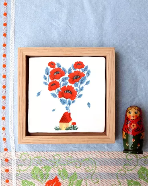 Handcrafted decorative ceramic tiles 10x10cm